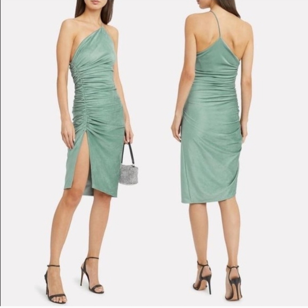 Ronny Kobo Zarma Ruched Suede Dress